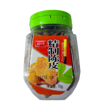 70g朝霞果精制陳皮（瓶裝） 清甜果脯，美味相伴